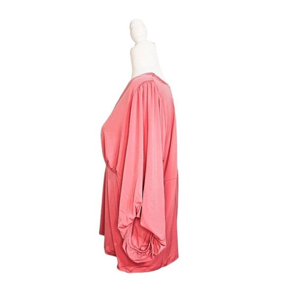 Torrid NWT Studio Knit V-Neck 3/4 Sleeve Shirred Top size 4/4X/26 - Picture 5 of 9